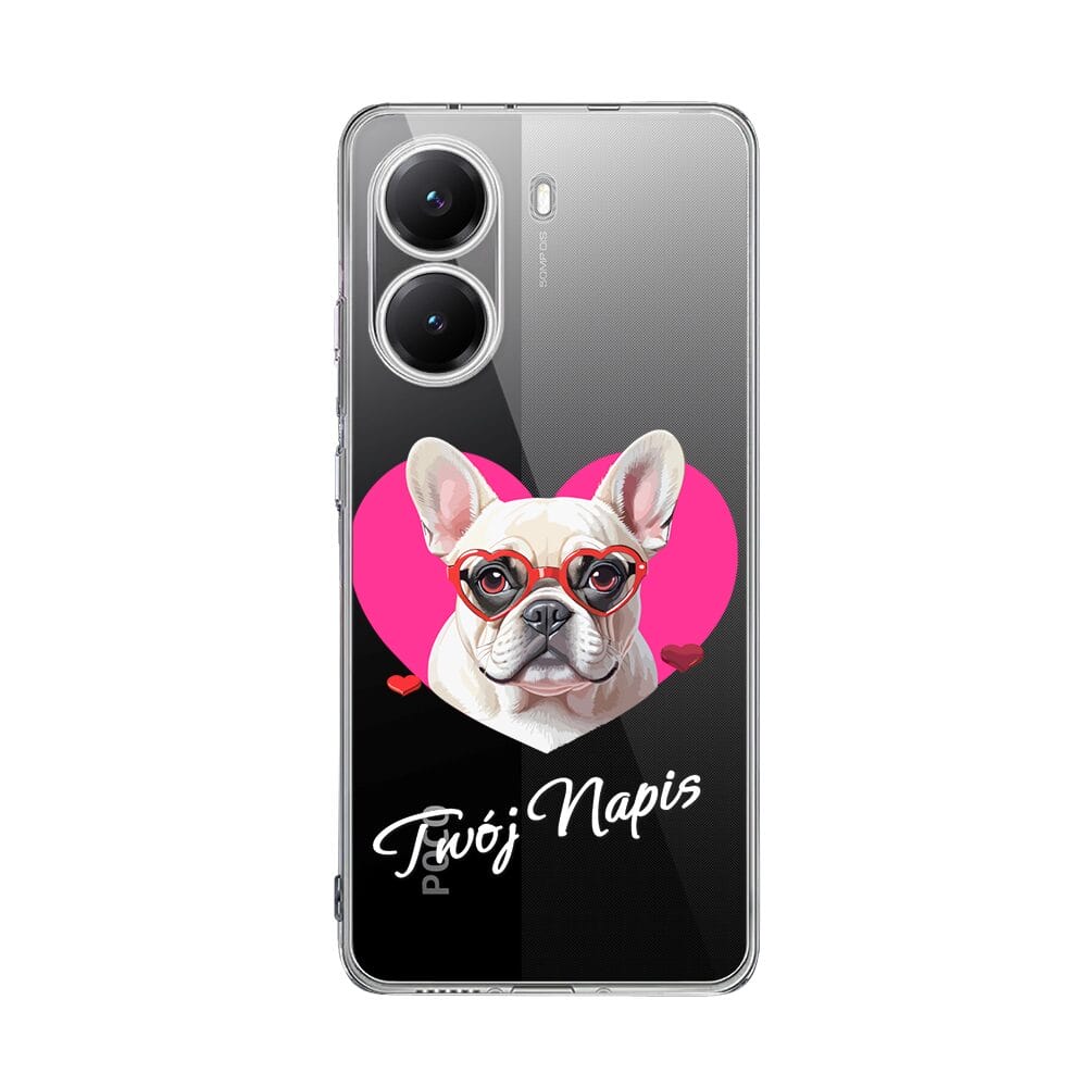 Etui do Xiaomi POCO X7 Pro przeźroczyste, silikonowe Flexi, Puppy Love, pies rasy Buldog Francuski