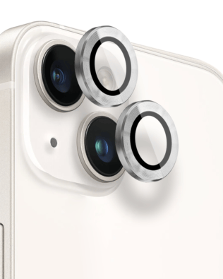 Metalowa osłona obiektywu aparatu ze szkła hartowanego 9H do iPhone 13 Mini, 1 zestaw, srebrna