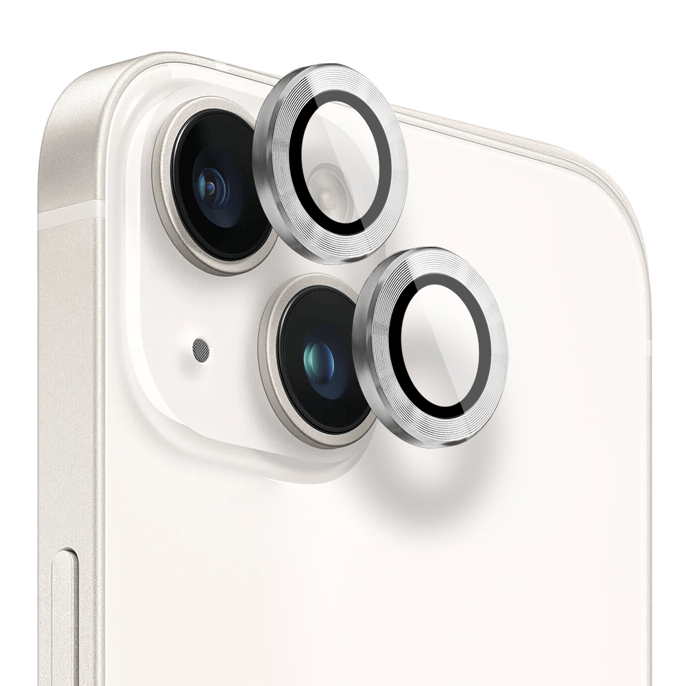 Metalowa osłona obiektywu aparatu ze szkła hartowanego 9H do iPhone 13 Mini, 1 zestaw, srebrna - obrazek 2