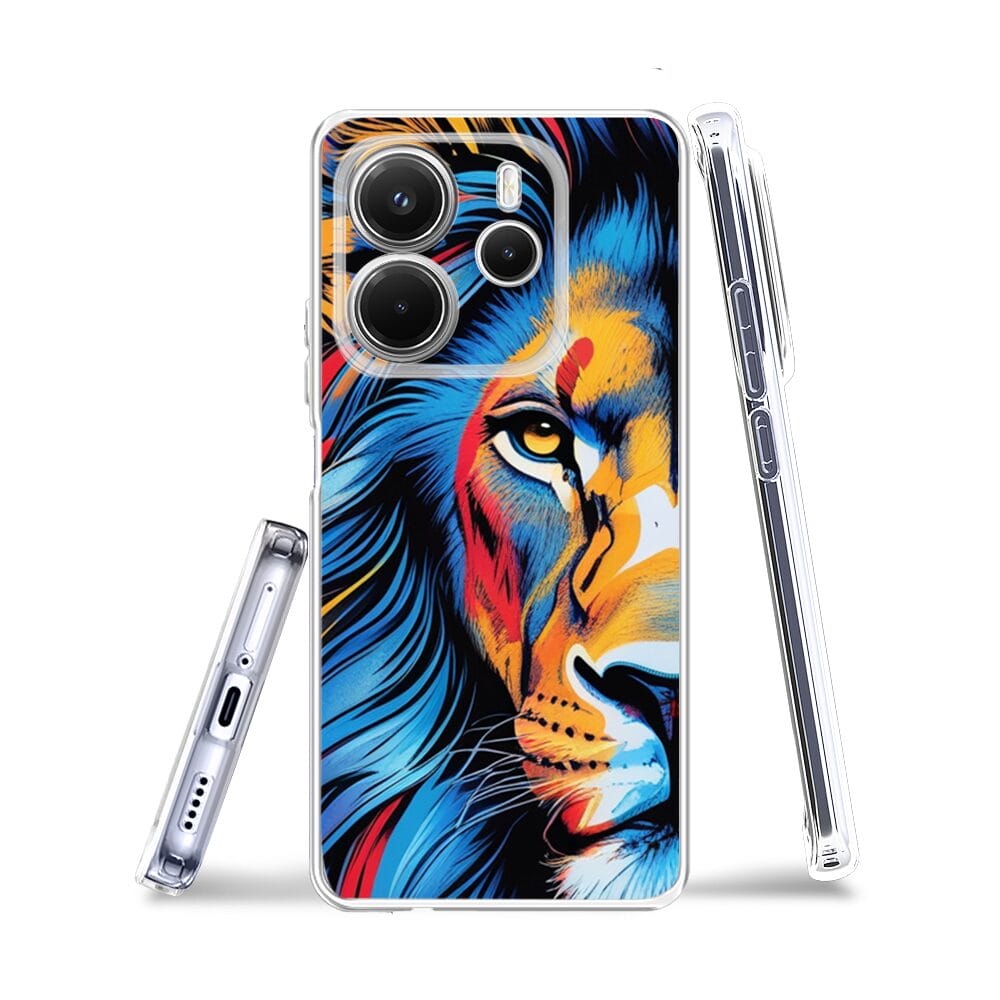 Etui do Xiaomi Redmi Note 14 5G przeźroczyste, silikonowe Flexi, Dzika Mandala, Lwie spojrzenie - obrazek 3