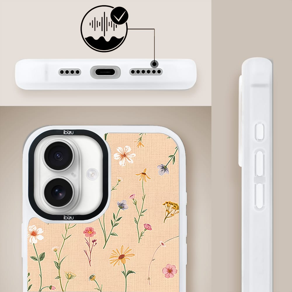 Etui do iPhone 16 IBIZU DropGuard Matt z MagSafe, Pastel Bloom, Koralowa łąka - obrazek 6