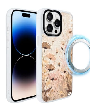 Etui do iPhone 14 Pro Max IBIZU DropGuard Matt z MagSafe, Boho, Kwiatowa łąka