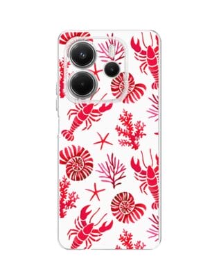Etui do Xiaomi Redmi Note 14 5G przeźroczyste, silikonowe Flexi, krab, muszle