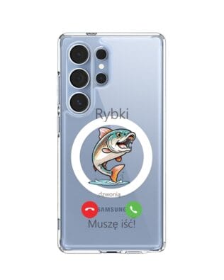 Etui do Samsung Galaxy S25 Ultra z MagSafe przeźroczyste, silikonowe Flexi, rybki dzwonią