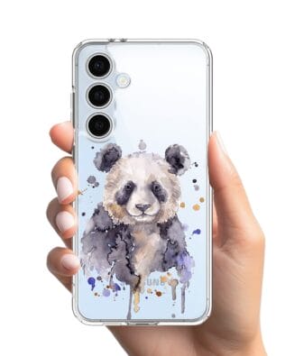 Etui do Samsung Galaxy S24 FE przeźroczyste, silikonowe Flexi, Akwarelowe Zoo, Panda