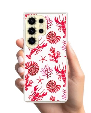 Etui do Samsung Galaxy S24 Ultra z MagSafe przeźroczyste, silikonowe Flexi, krab, muszle