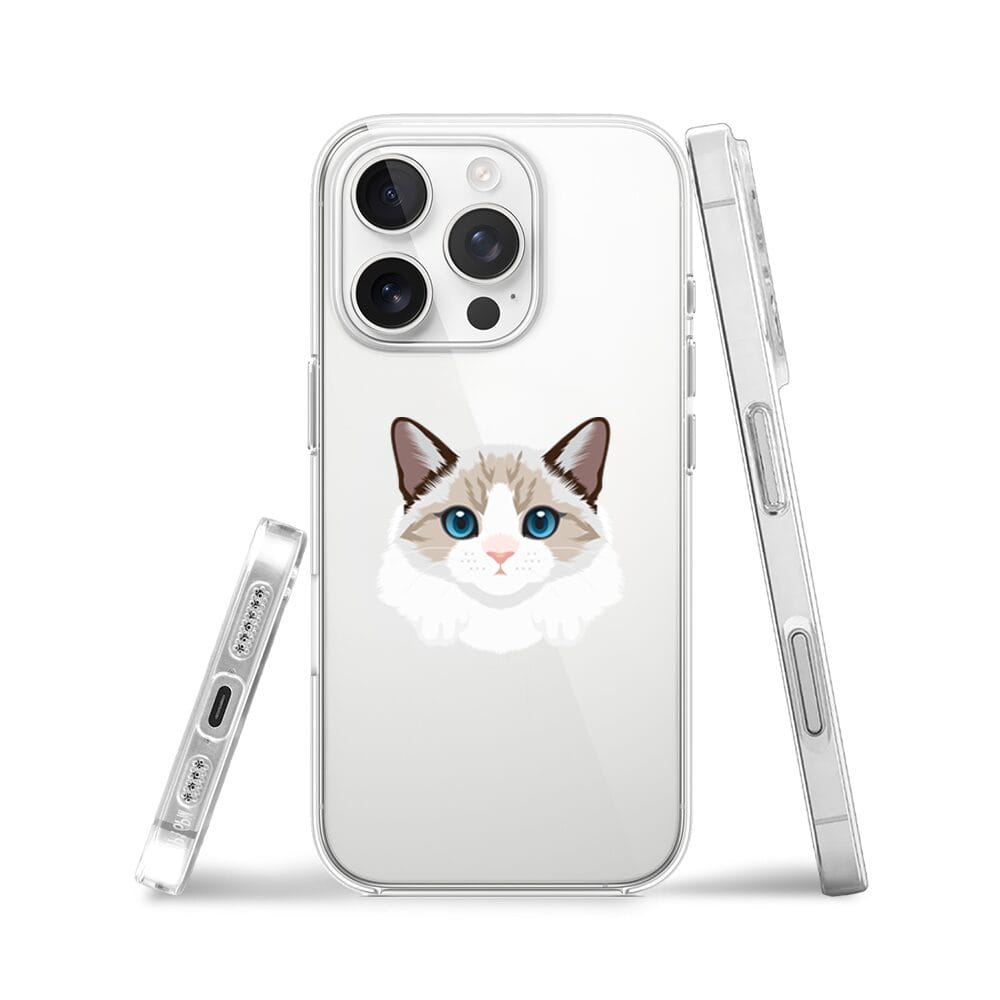 Etui do iPhone 16 Pro przeźroczyste, silikonowe Flexi, kot birmański - obrazek 3