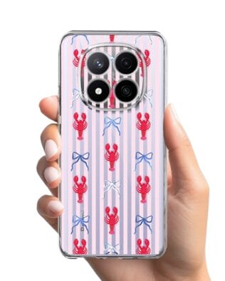 Etui do Xiaomi Redmi Note 14 Pro 4G przeźroczyste, silikonowe Flexi, krab i kokardki