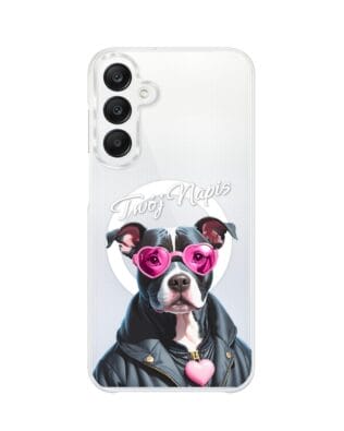 Etui do Samsung Galaxy A25 5G z MagSafe przeźroczyste, silikonowe Flexi, Puppy Love, pies rasy Amstaff