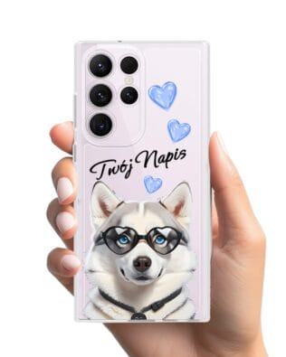 Etui do Samsung Galaxy S23 Ultra przeźroczyste, silikonowe Flexi, Puppy Love, pies rasy Husky