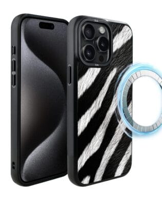 Etui do iPhone 15 Pro Max IBIZU DropGuard Matt z MagSafe, Zew Natury, Zebra