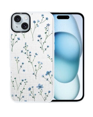 Etui do iPhone 15 Plus IBIZU DropGuard Matt z MagSafe, Pastel Bloom, Niebieski sen