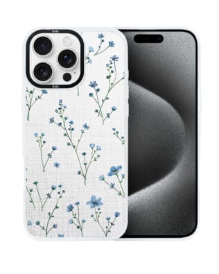 Etui do iPhone 15 Pro IBIZU DropGuard Matt z MagSafe, Pastel Bloom, Niebieski sen