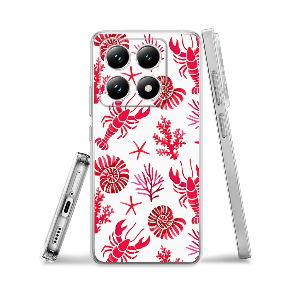 Etui do Xiaomi 14T Pro przeźroczyste, silikonowe Flexi, krab, muszle - obrazek 3