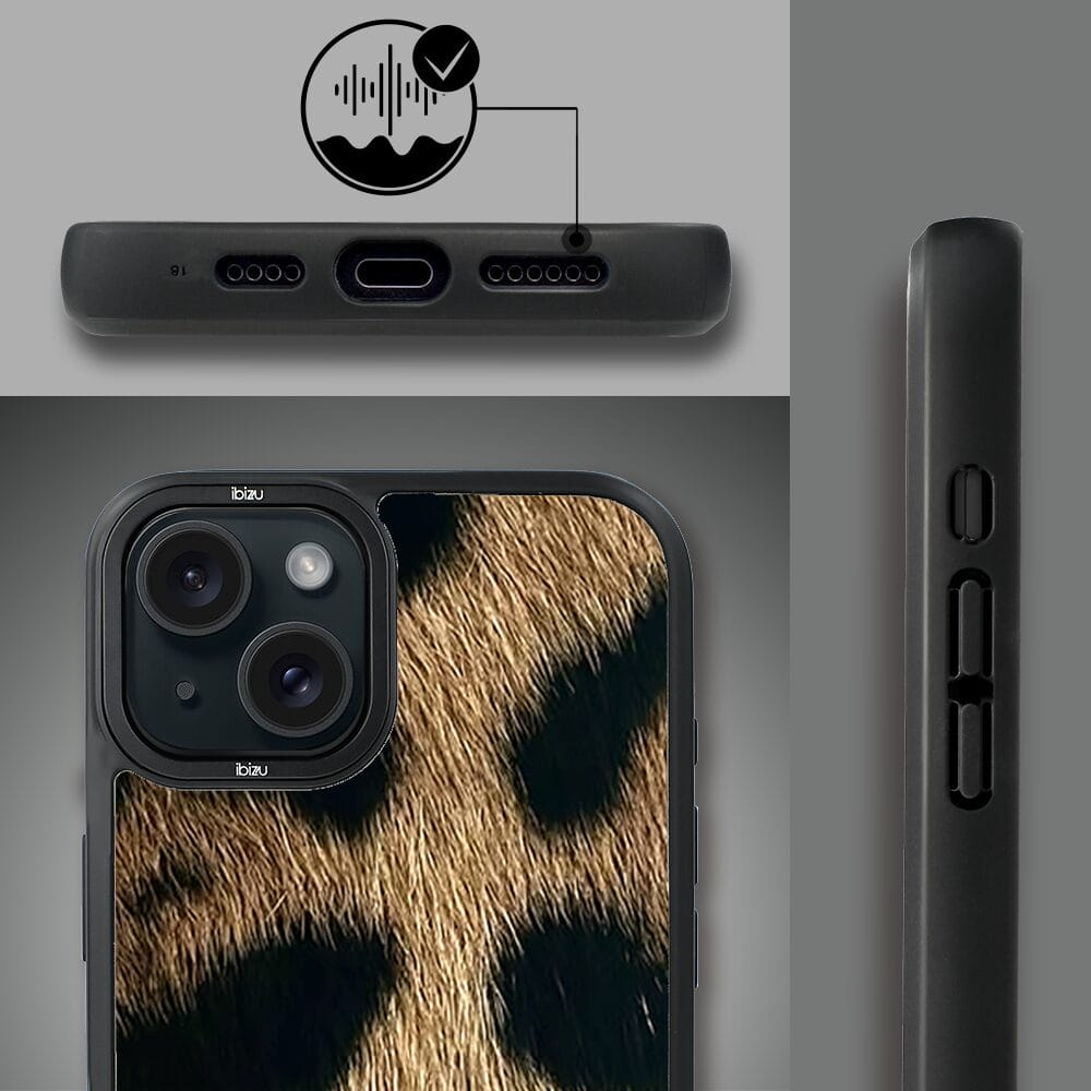 Etui do iPhone 15 IBIZU DropGuard Matt z MagSafe, Zew Natury, Lampart - obrazek 6