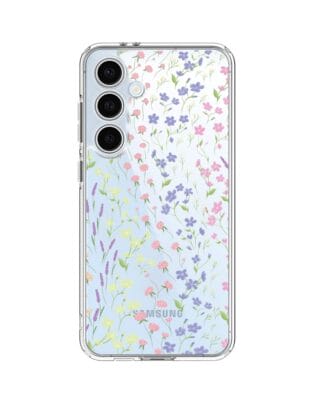 Etui do Samsung Galaxy S24 FE przeźroczyste, silikonowe Flexi, kwiaty polne