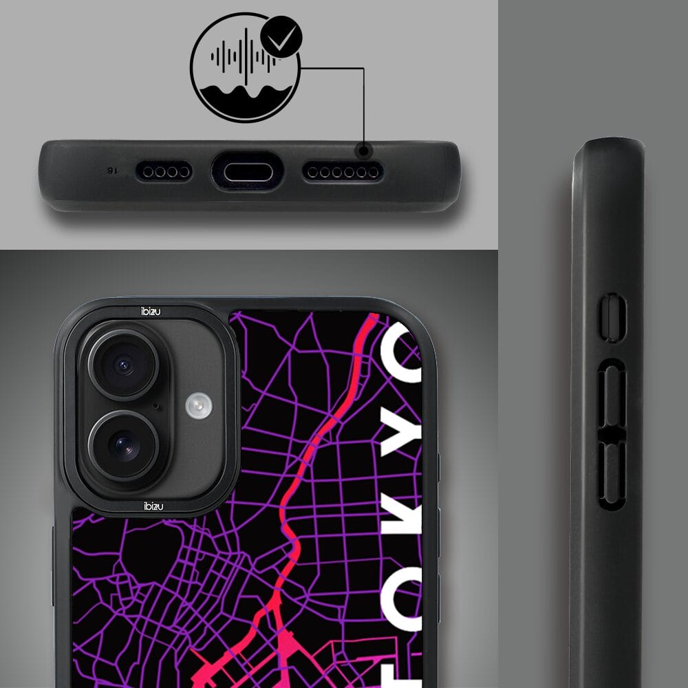 Etui do iPhone 16 IBIZU DropGuard Matt z MagSafe, Mapy Świata, Tokyo - obrazek 6