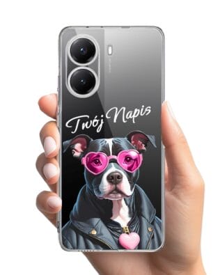 Etui do Xiaomi POCO X7 Pro przeźroczyste, silikonowe Flexi, Puppy Love, pies rasy Amstaff
