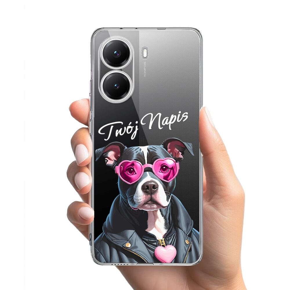 Etui do Xiaomi POCO X7 Pro przeźroczyste, silikonowe Flexi, Puppy Love, pies rasy Amstaff - obrazek 2