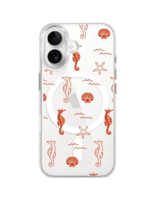 Etui do iPhone 16 Plus z MagSafe przeźroczyste, silikonowe Flexi, wakacyjne wzory