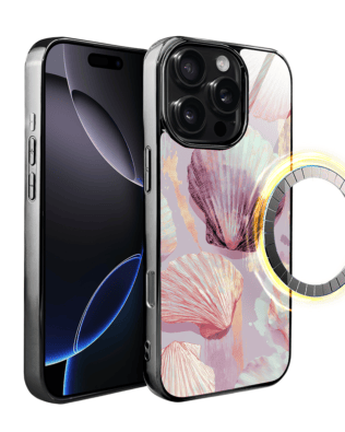 Etui do iPhone 16 Pro IBIZU Elite Glass z MagSafe Morze, Perłowa muszla, czarne