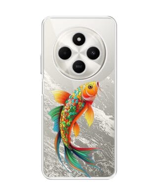 Etui do Xiaomi POCO C75 przeźroczyste, silikonowe Flexi, Dzika Mandala, Złota ryba