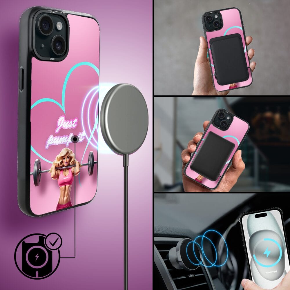 Etui do iPhone 15 IBIZU DropGuard Matt z MagSafe, #Move, Pump it love - obrazek 8