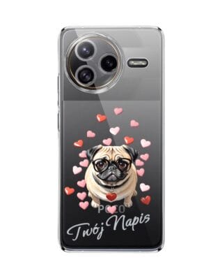 Etui do Xiaomi POCO F7 Ultra przeźroczyste, silikonowe Flexi, Puppy Love, pies rasy Mops