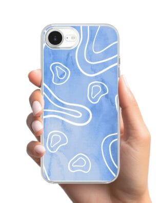 Etui do iPhone 16e przeźroczyste, silikonowe Flexi, morski wzór