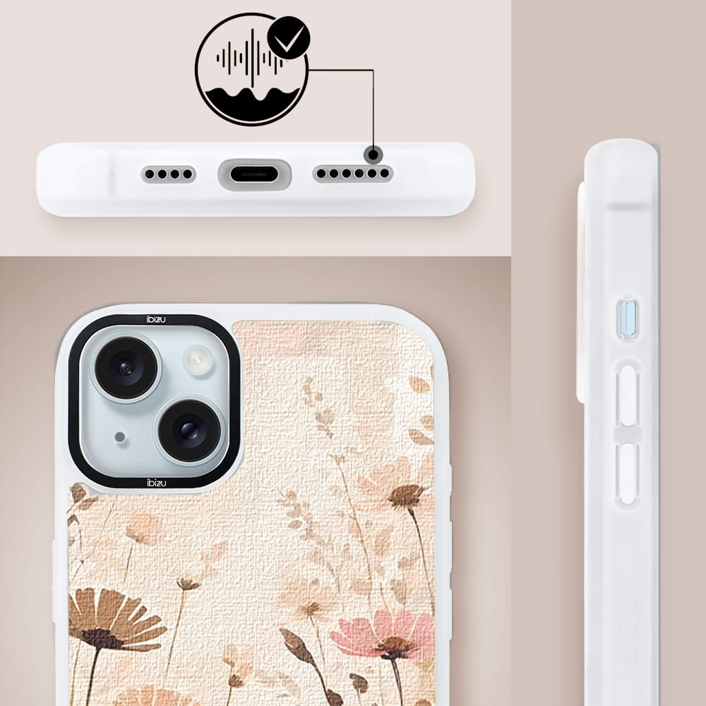 Etui do iPhone 15 IBIZU DropGuard Matt z MagSafe, Boho, Kwiatowa łąka - obrazek 6