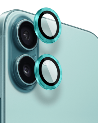 Metalowa osłona obiektywu aparatu ze szkła hartowanego 9H do iPhone 16 Plus, 1 zestaw, berylowa zieleń