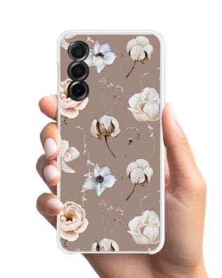 Etui do Samsung Galaxy A26 5G przeźroczyste, silikonowe Flexi, akwarelowe kwiatki