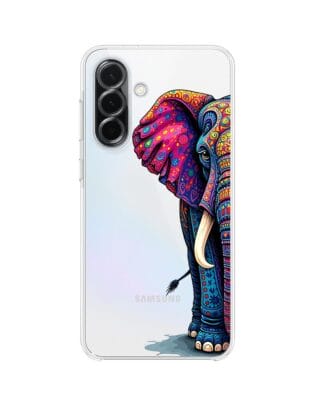 Etui do Samsung Galaxy A36 5G przeźroczyste, silikonowe Flexi, Dzika Mandala, Słoń