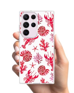 Etui do Samsung Galaxy S23 Ultra z MagSafe przeźroczyste, silikonowe Flexi, krab, muszle