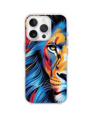 Etui do iPhone 16 Pro przeźroczyste, silikonowe Flexi, Dzika Mandala, Lwie spojrzenie