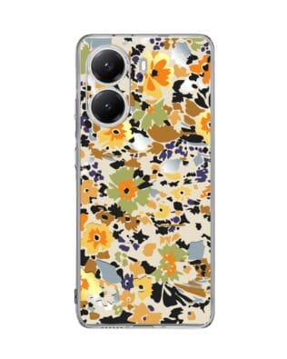 Etui do Xiaomi POCO X7 Pro przeźroczyste, silikonowe Flexi, malowane kwiatki