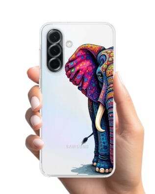 Etui do Samsung Galaxy A36 5G przeźroczyste, silikonowe Flexi, Dzika Mandala, Słoń