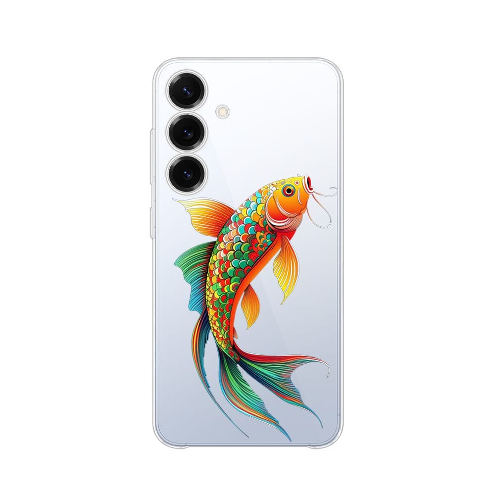 Etui do Samsung Galaxy S25 Plus przeźroczyste, silikonowe Flexi, Dzika Mandala, Złota ryba