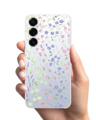 Etui do Samsung Galaxy S25 przeźroczyste, silikonowe Flexi, kwiaty polne