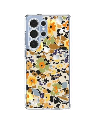 Etui do Samsung Galaxy S25 Ultra przeźroczyste, silikonowe Flexi, malowane kwiatki