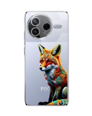 Etui do Xiaomi POCO F7 Pro przeźroczyste, silikonowe Flexi, Dzika Mandala, Lis