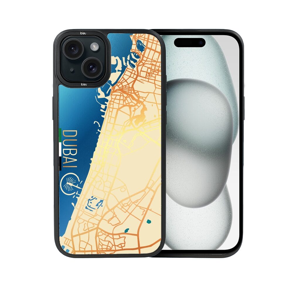 Etui do iPhone 15 IBIZU DropGuard Matt z MagSafe, Mapy Świata, Dubai - obrazek 2