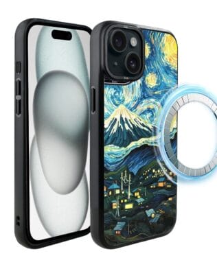Etui do iPhone 15 IBIZU DropGuard Matt z MagSafe, Van Gogh, gwieździsta noc