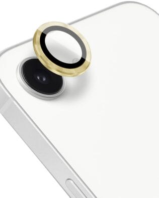 Metalowa osłona obiektywu aparatu ze szkła hartowanego 9H do iPhone 16e, 1 zestaw, złota