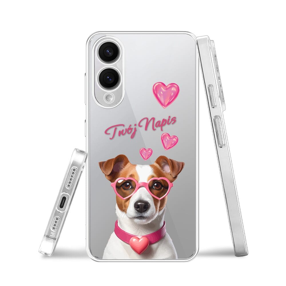 Etui do Samsung Galaxy S25 Edge przeźroczyste, silikonowe Flexi, Puppy Love, pies rasy Jack Russell Terrier - obrazek 3