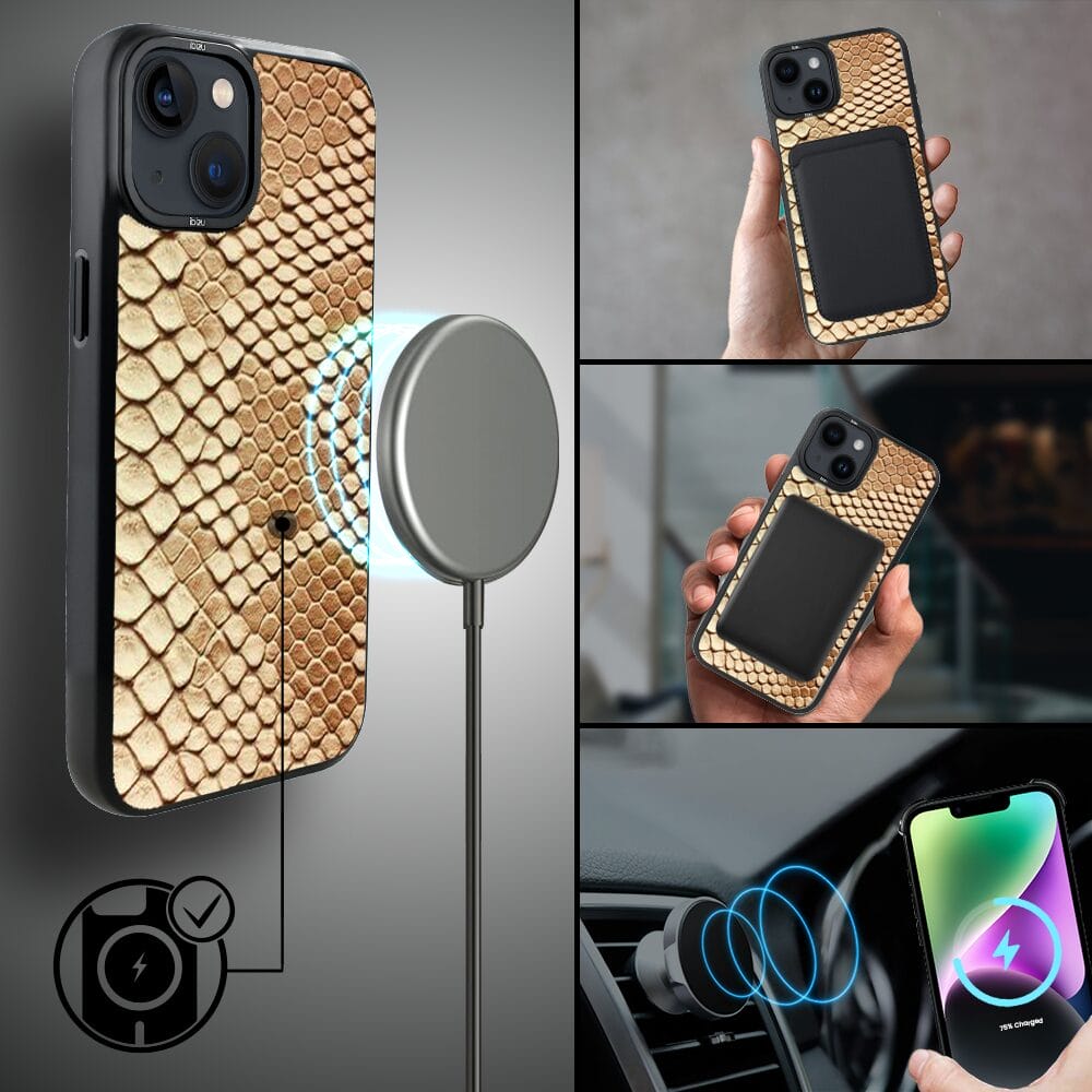 Etui do iPhone 14 IBIZU DropGuard Matt z MagSafe, Zew Natury, Wąż - obrazek 8