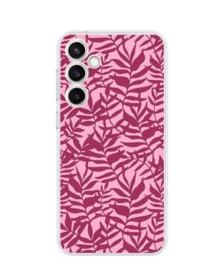 Etui do Samsung Galaxy S23 przeźroczyste, silikonowe Flexi, bordowe liście