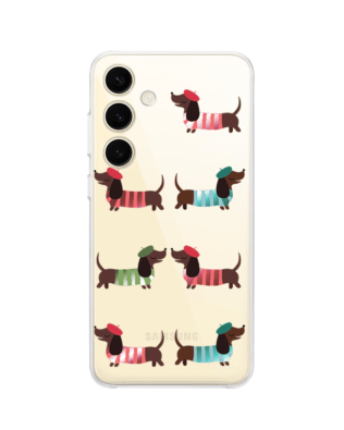 Etui do Samsung Galaxy S24 Plus przeźroczyste, silikonowe Flexi, jamnik w Paryżu