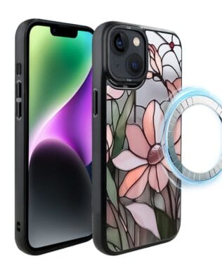 Etui do iPhone 14 IBIZU DropGuard Matt z MagSafe, Barwy Szkła, Różowa magnolia