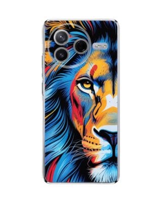 Etui do Xiaomi POCO F7 Pro przeźroczyste, silikonowe Flexi, Dzika Mandala, Lwie spojrzenie